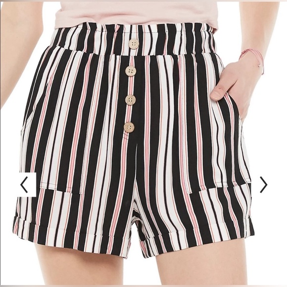 JOE B Black, Pink & White Striped Challis Shorts Size Small NWOT - Picture 1 of 12